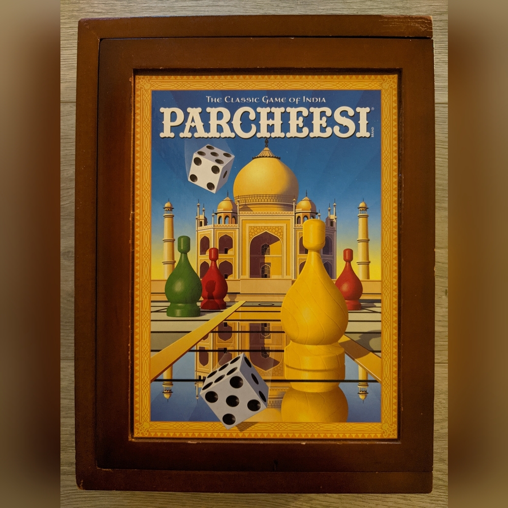 Parcheesi Wooden Bookshelf Board Game